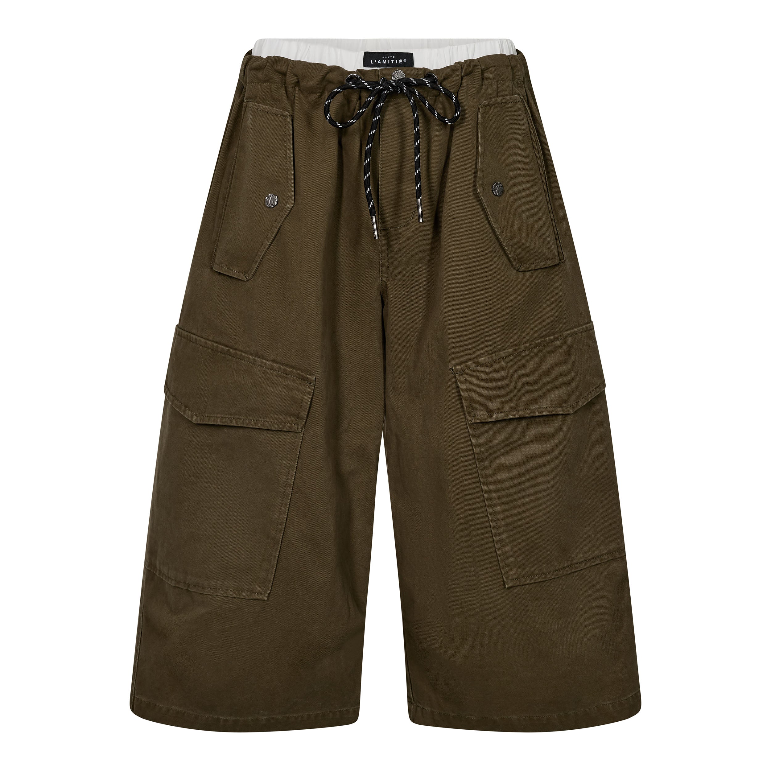 Haute L´amitié Shorts - Pull On Cargo Bermuda Shorts i Army