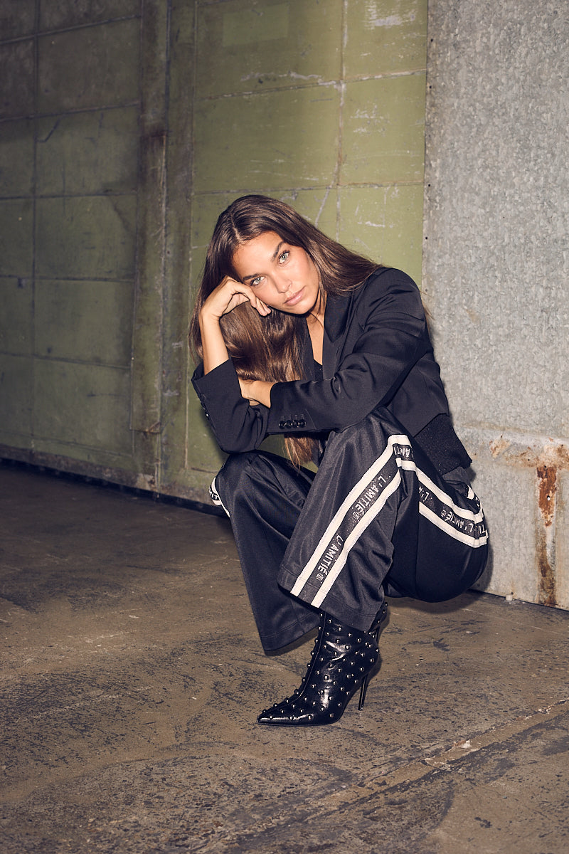 Haute L´amitié Bukser - Baggy Lurexn Logo Track Bukser i Sort