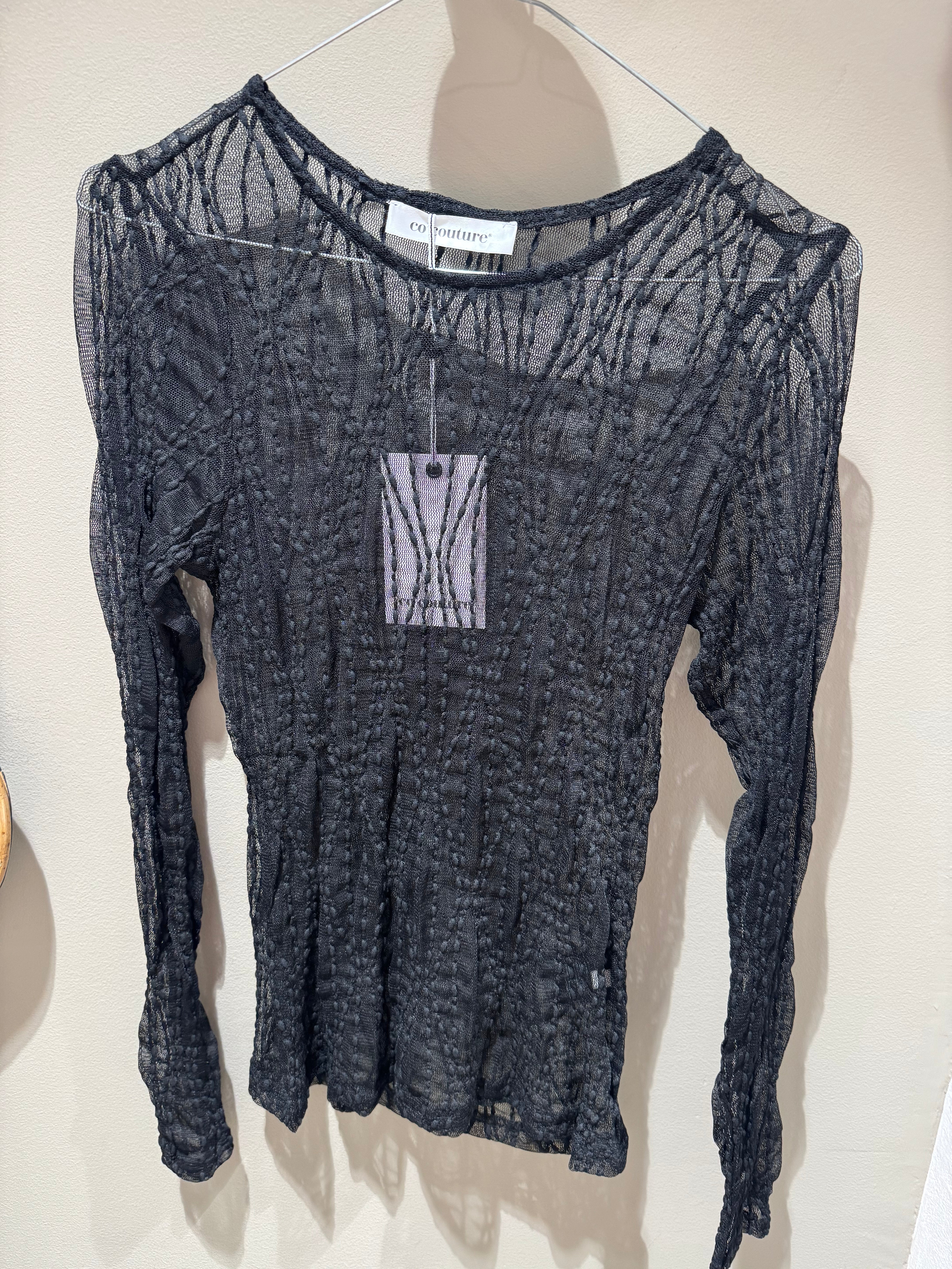 Co´couture Bluse - MarcyCC Mesh Bluse i Sort