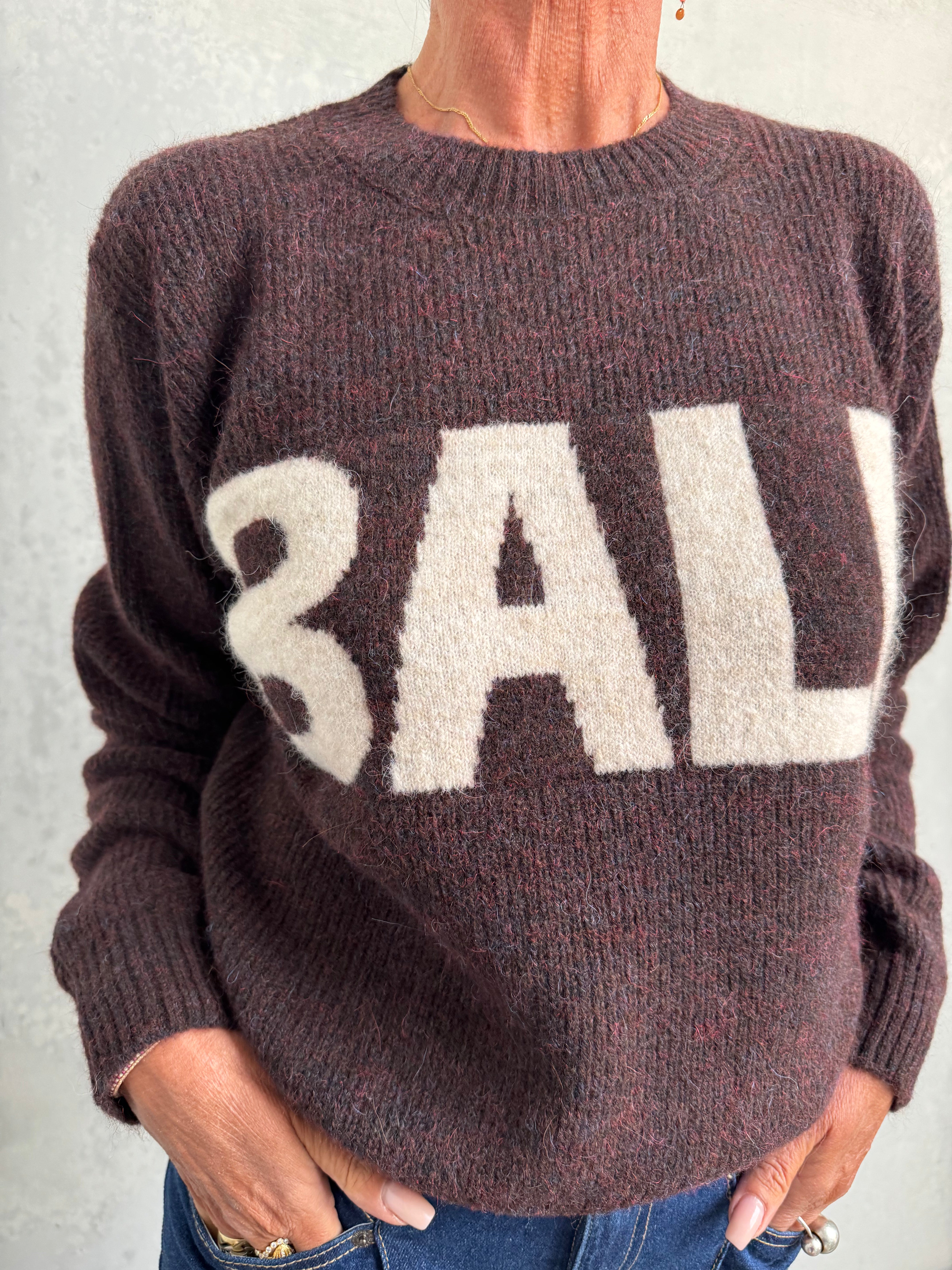 BALL Original Sweat - BaStacy Rib Strik i Coffee Bean