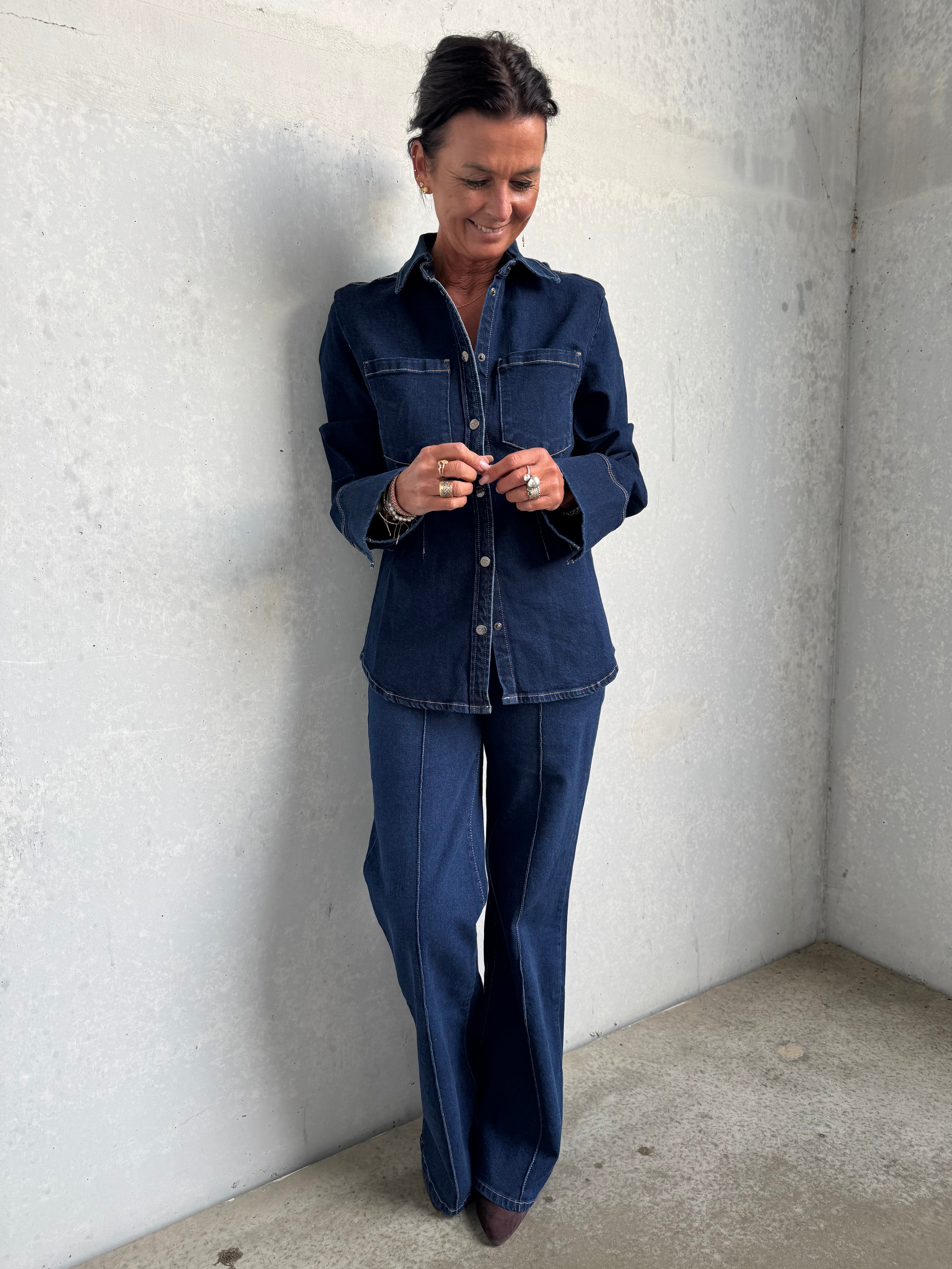 Co´Couture Jeans - TheoCC Wide Jeans i Dark Denim