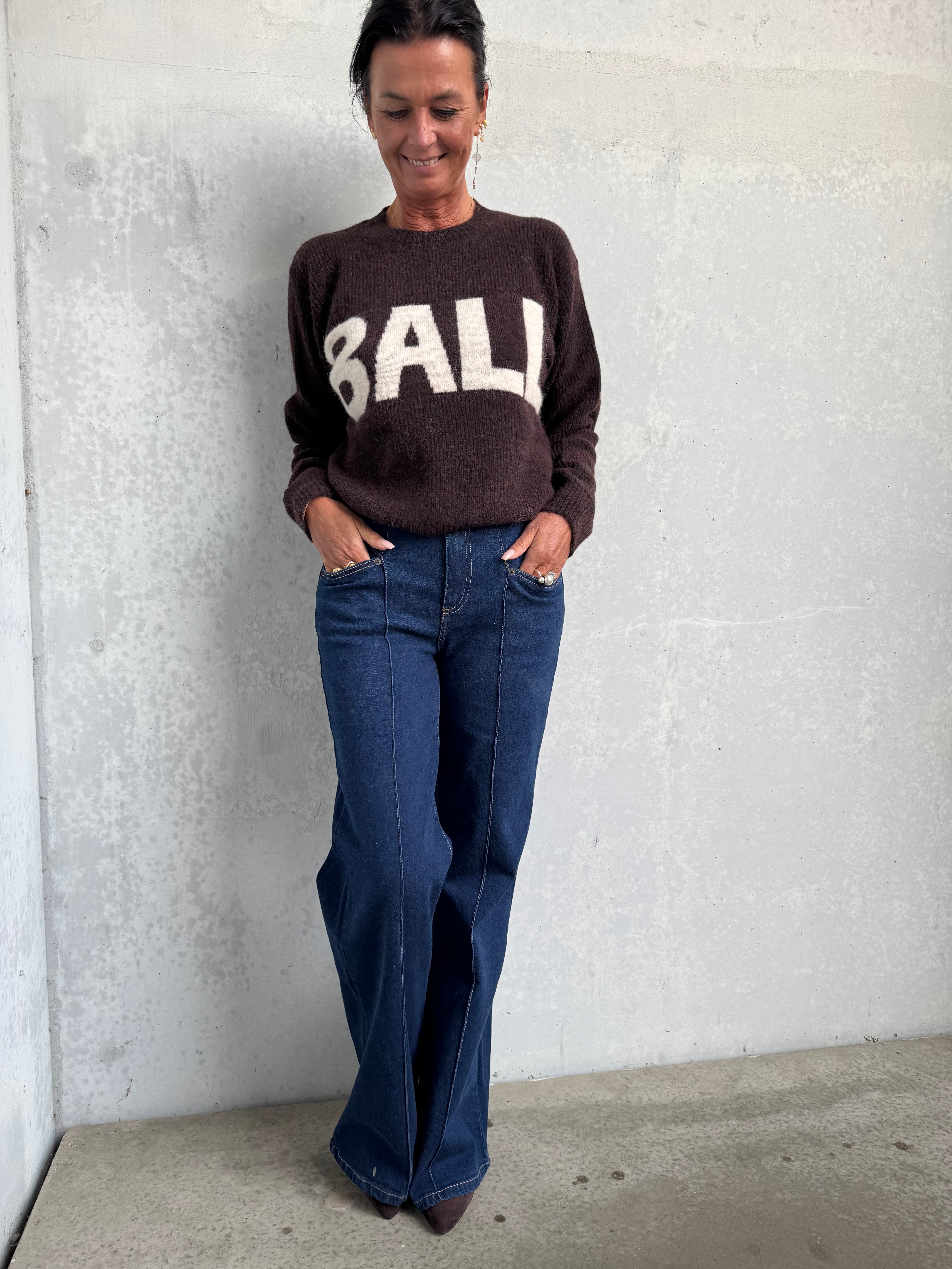 BALL Original Sweat - BaStacy Rib Strik i Coffee Bean