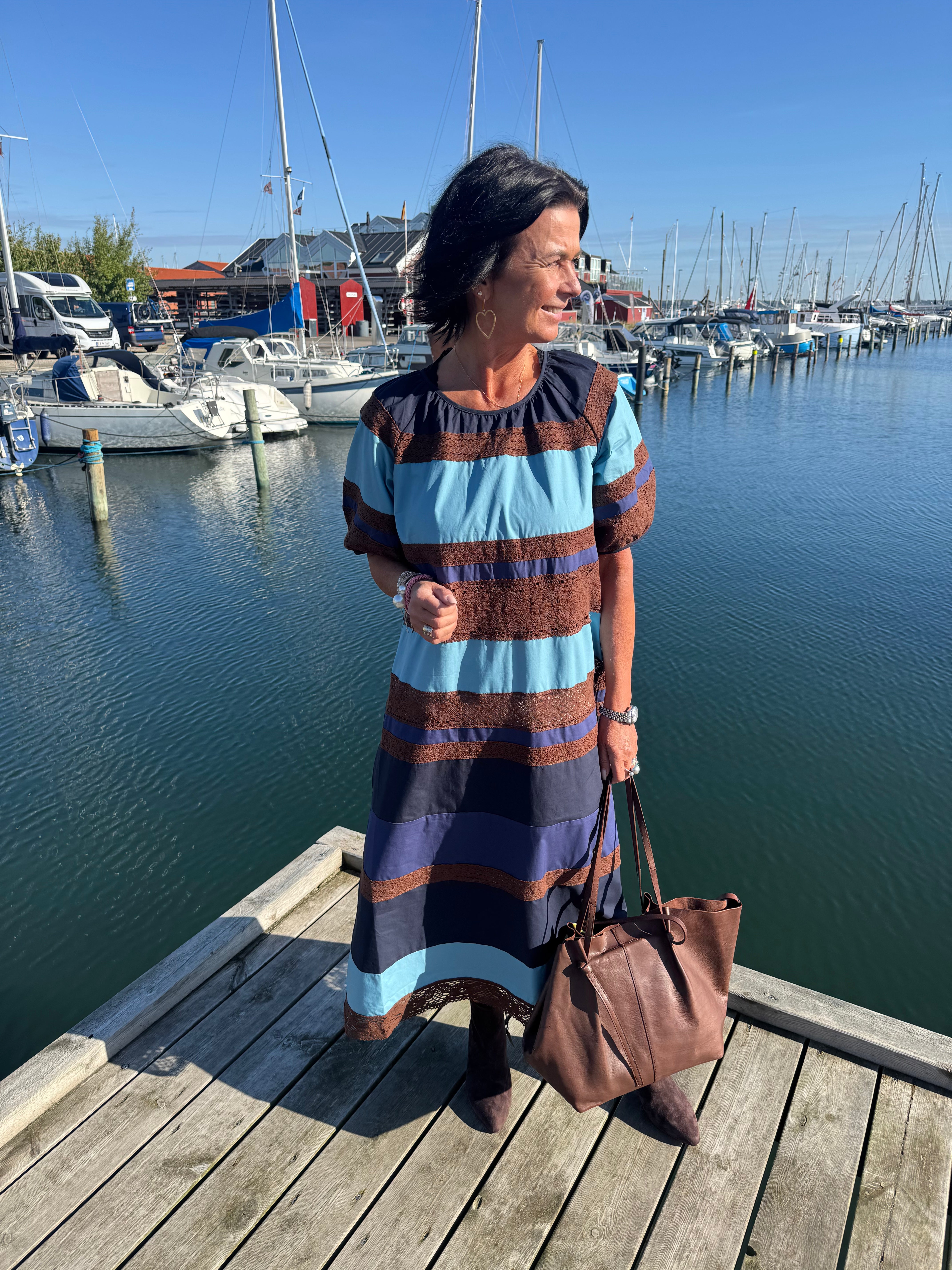 Atelier Rêve Kjole - IRAlice Kjole i Sky Captain Blue Strib