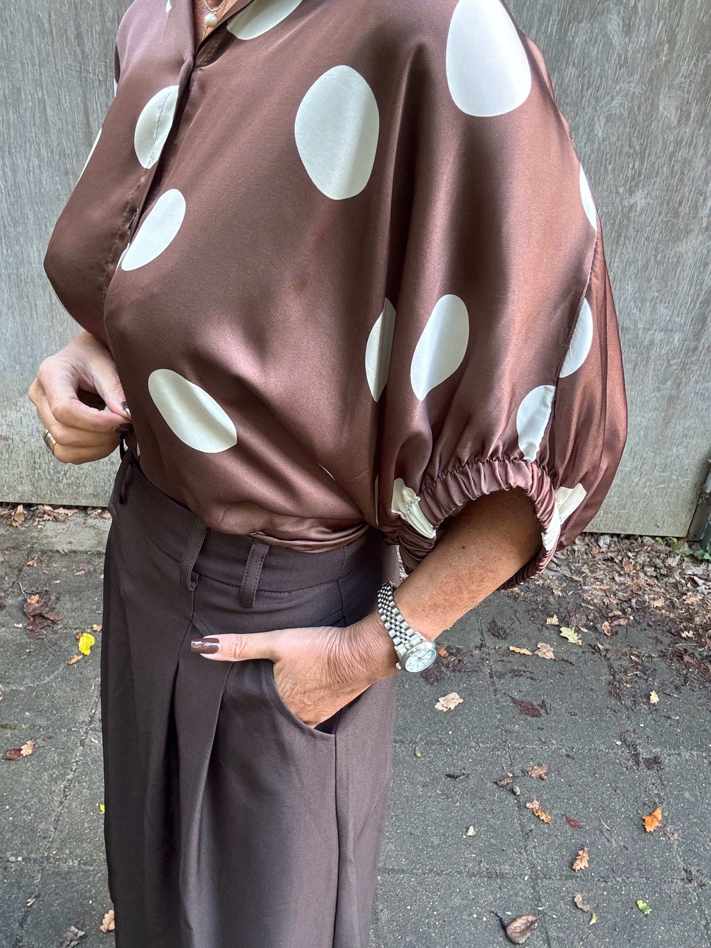 Black Colour Bluse - BcMabel Bluse i Mocca Dots
