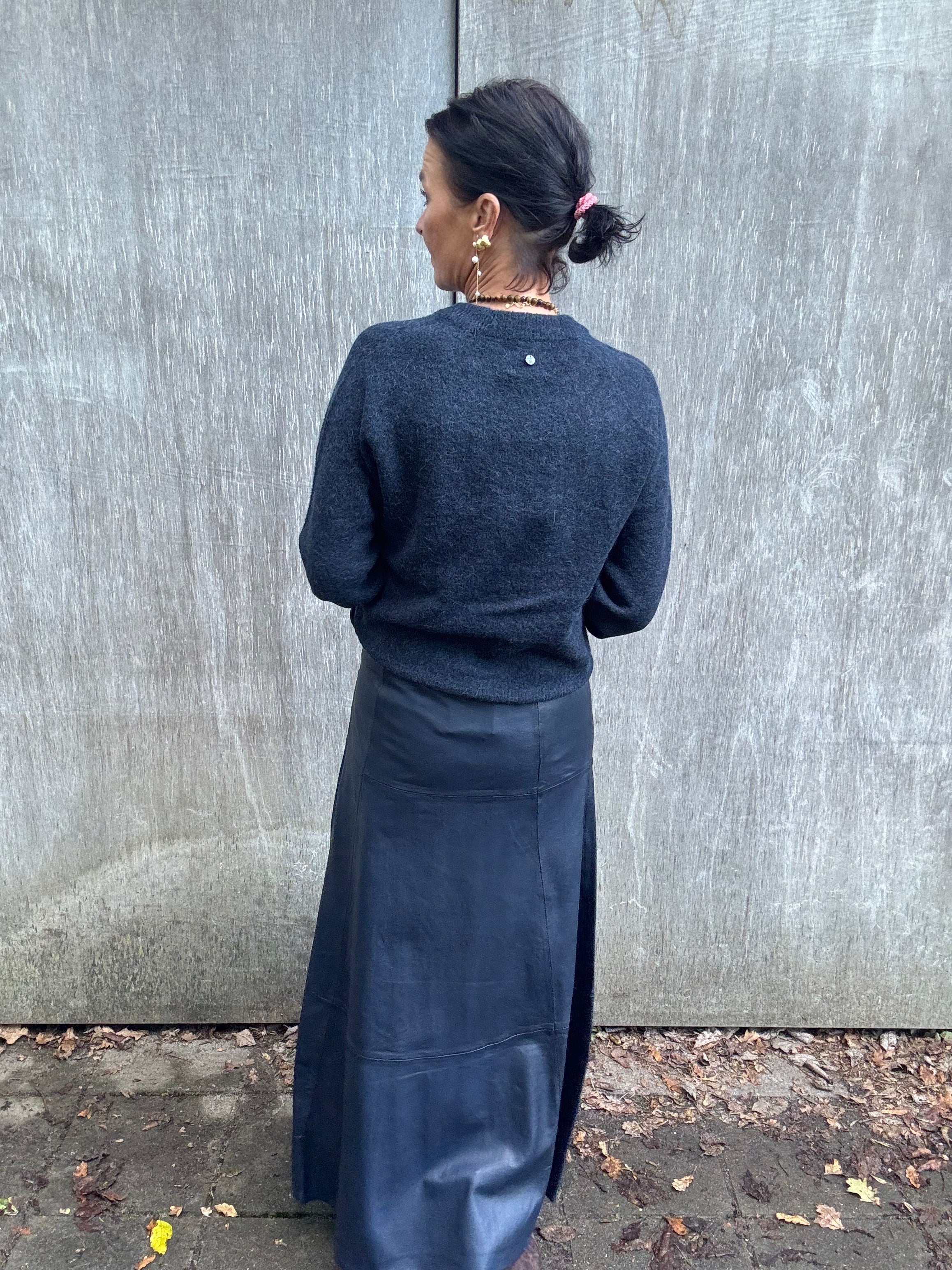 Depeche Nederdel - MarlyDEP Skind Nederdel i Midnight Blue