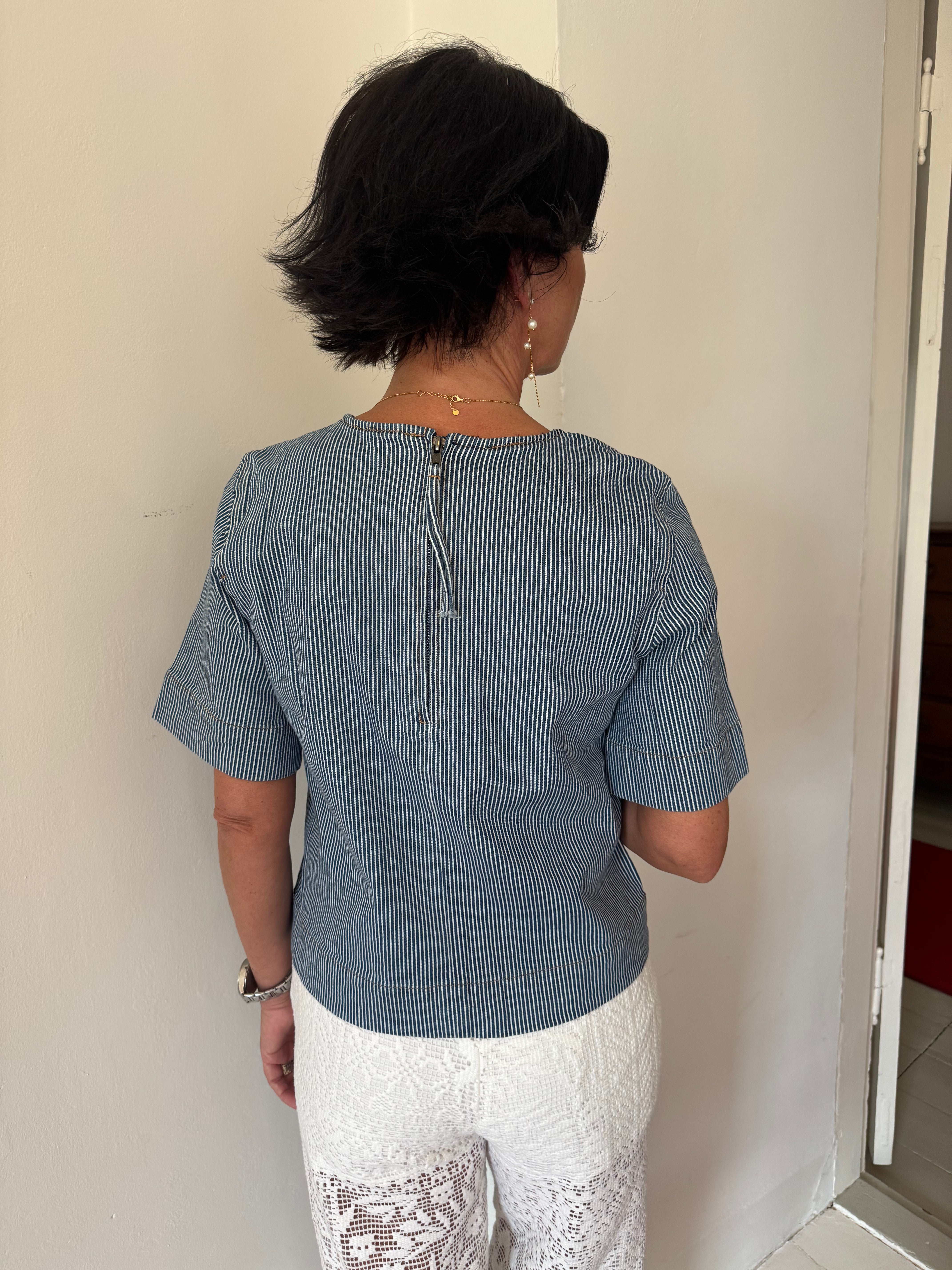 Nümph Bluse - NuErina Denim Bluse i Medium Blue Denim