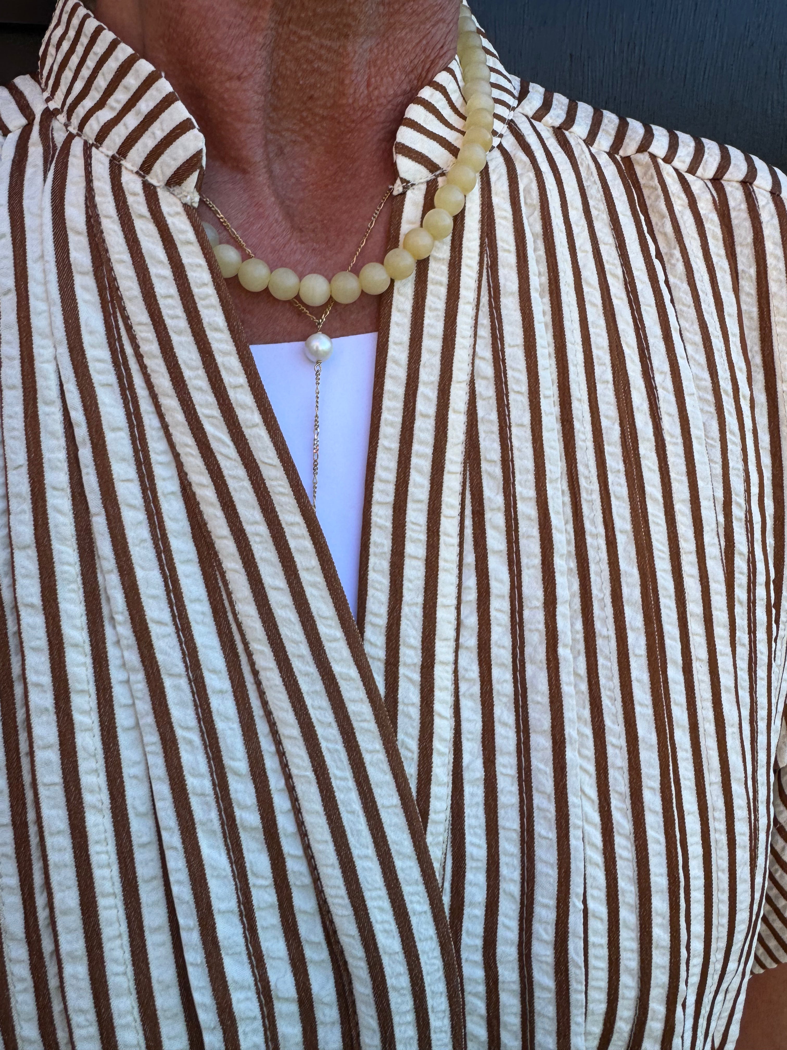 Gossia Kjole - AlexaGO Jo Skjorte Kjole i Creme Brown Stripes