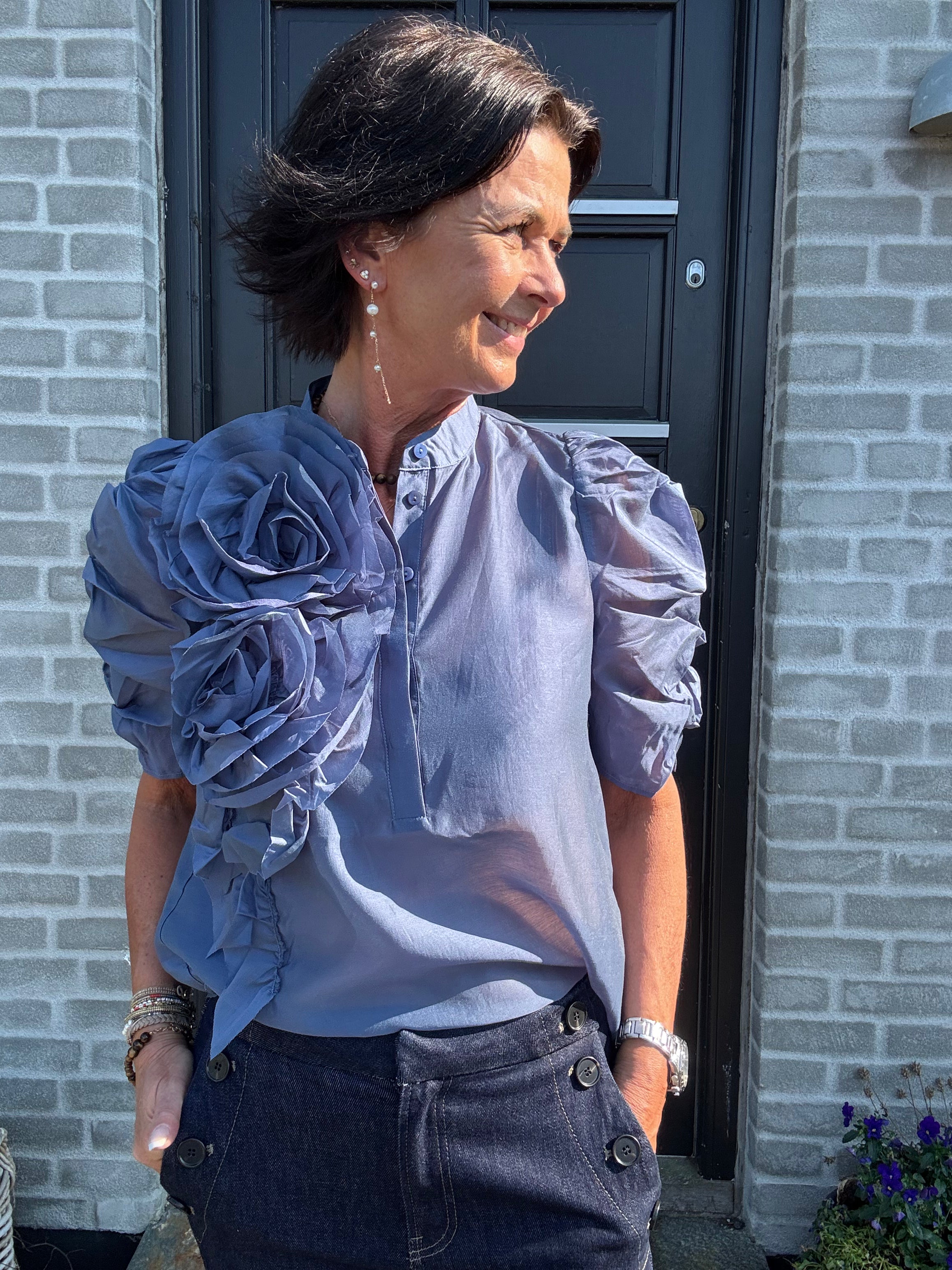 Gossia Bluse - AnnsofiGO Bluse i Dusty Blue