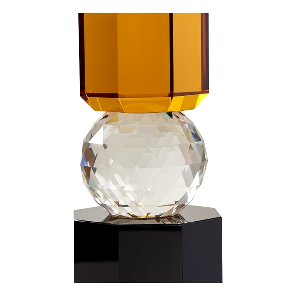 C´est Bon Lysestage - Høj Vendbar Krystal Lysestage i Sort, Rav, Klar