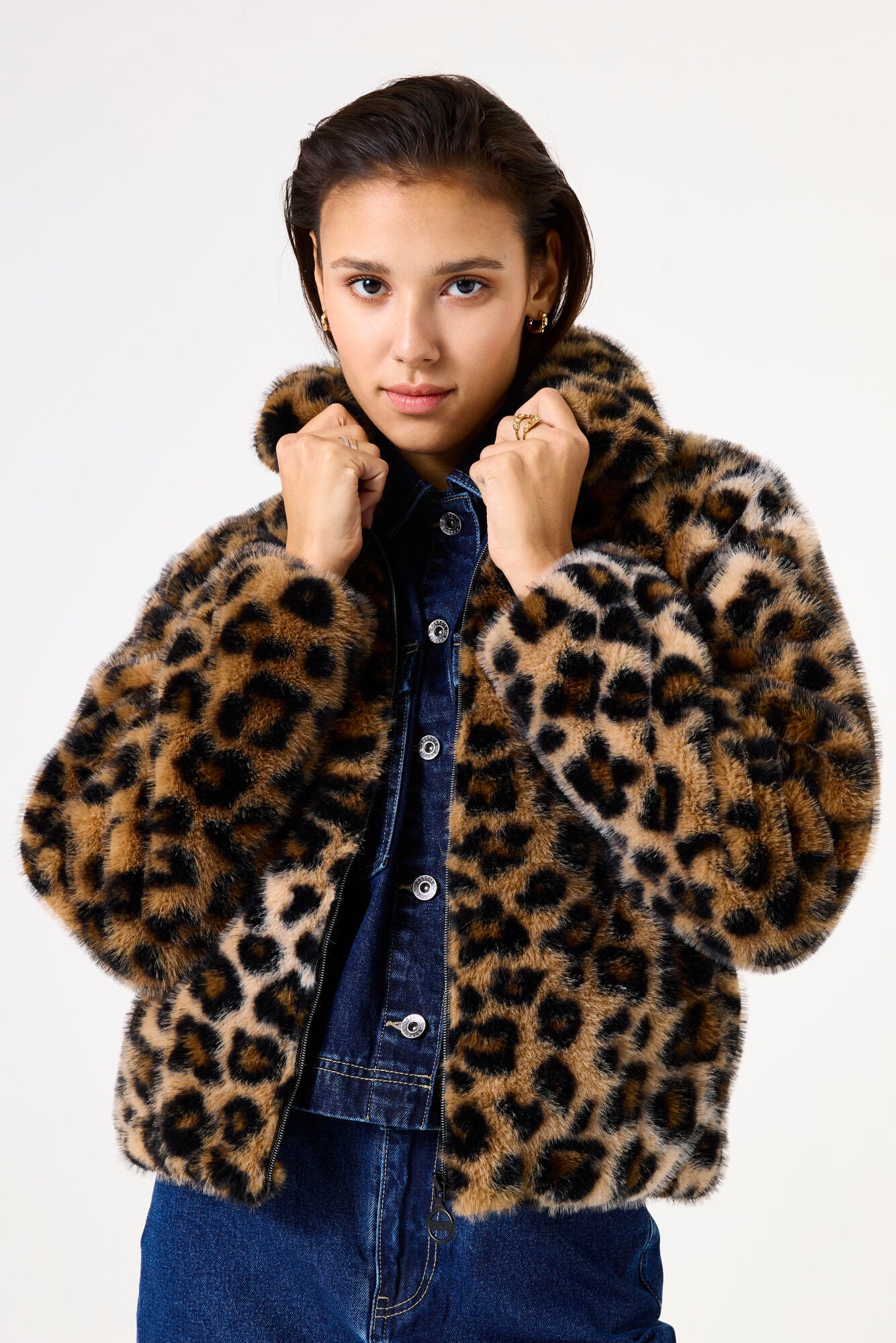 Garcia Jakke - Ladies Fake Fur Jakke i Leopard