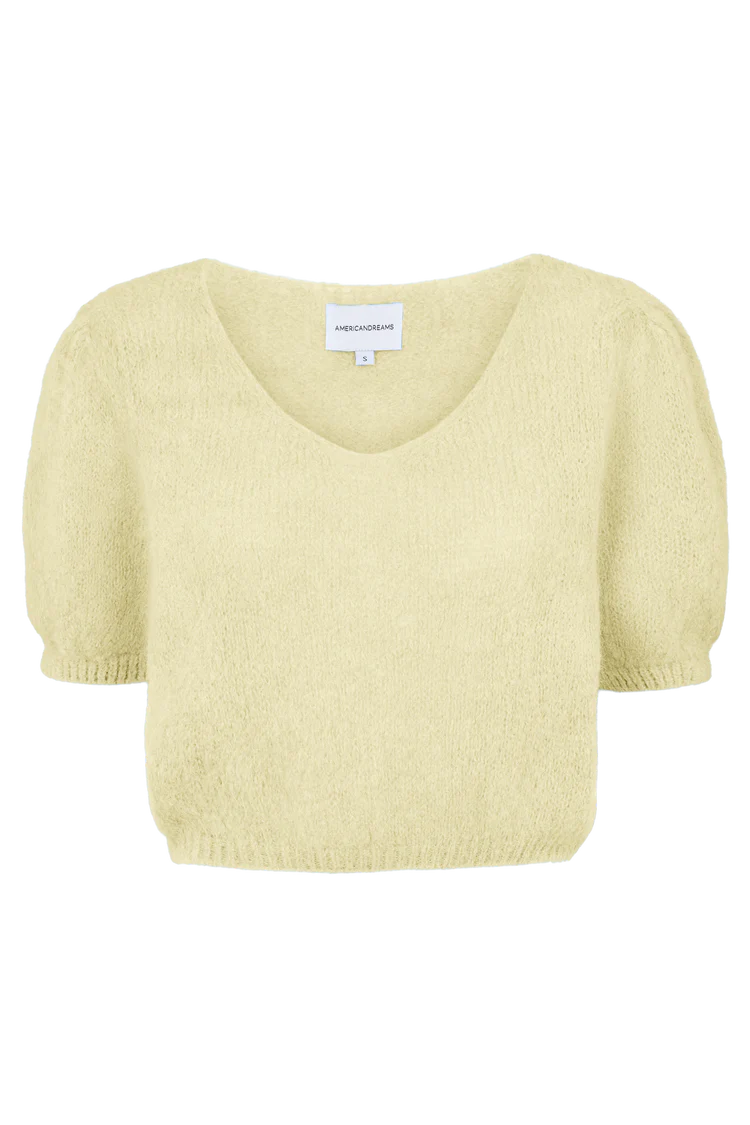 Americandreams Strik - Lolanda Strik Bluse i Light Yellow