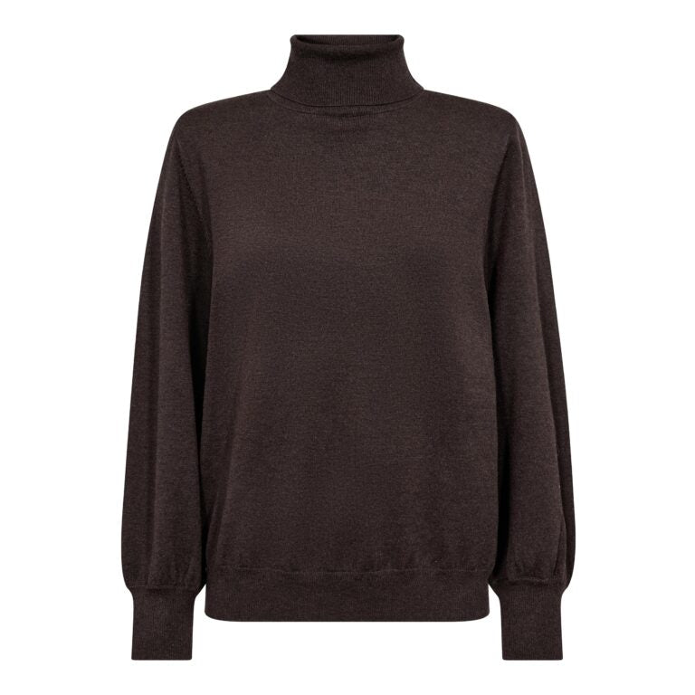 Co´Couture Strik - CoryCC Padded Rullekrave Strik i Dark Brown