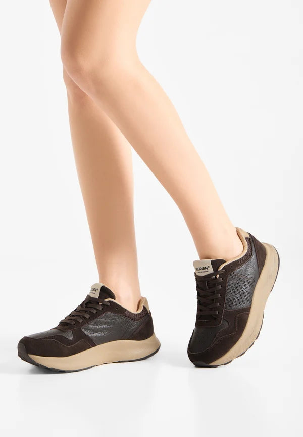Woden Sneaker - Mathilde Runner Læder Sneakers i Chocolate