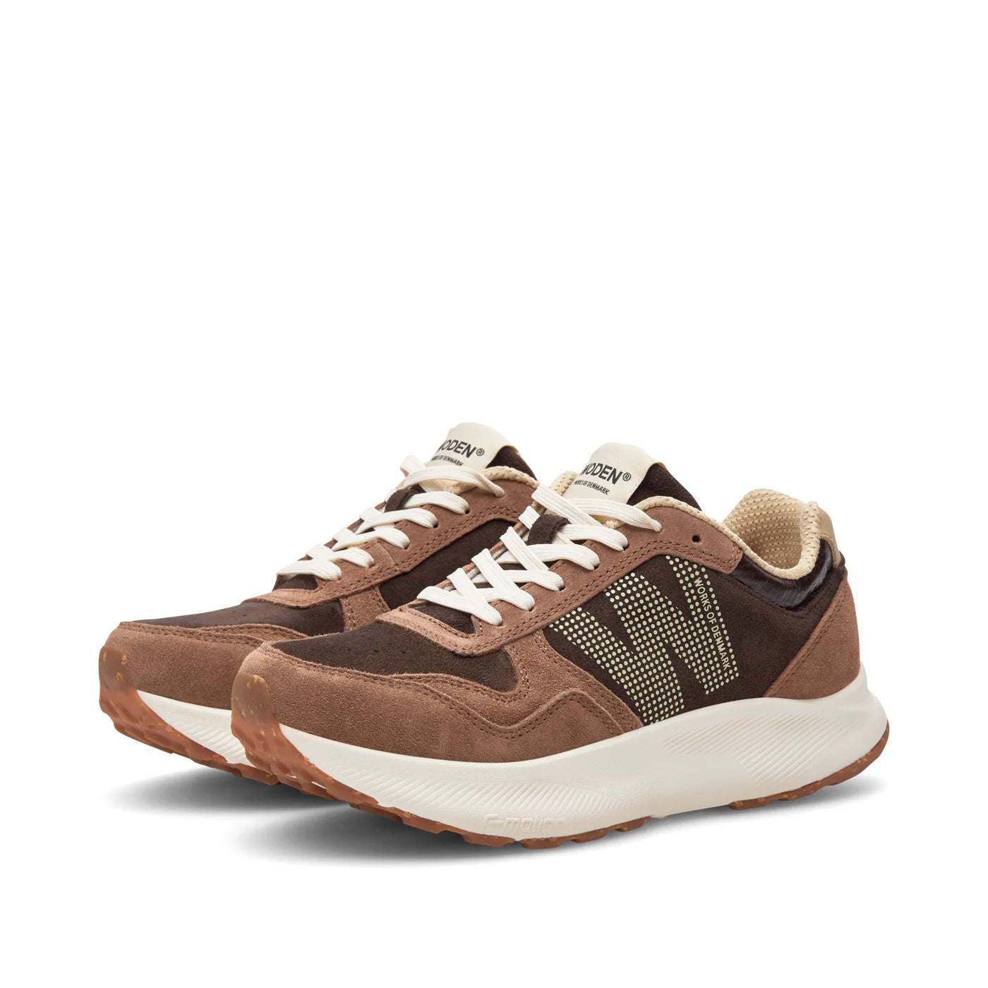 Woden Sneaker - Mathilde Runner Suede Sneakers i Chocolate Multi