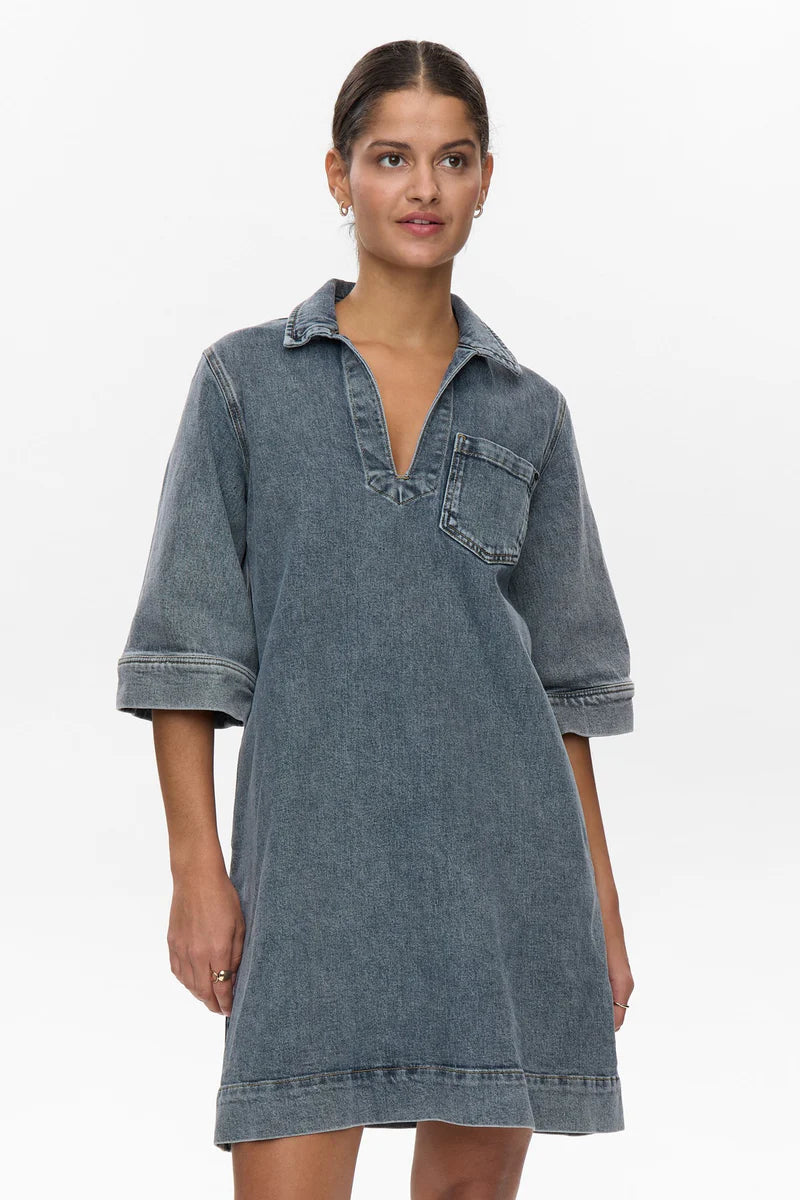 Nümph Kjole - NuToronto Denim Kjole i Blue Washed Denim