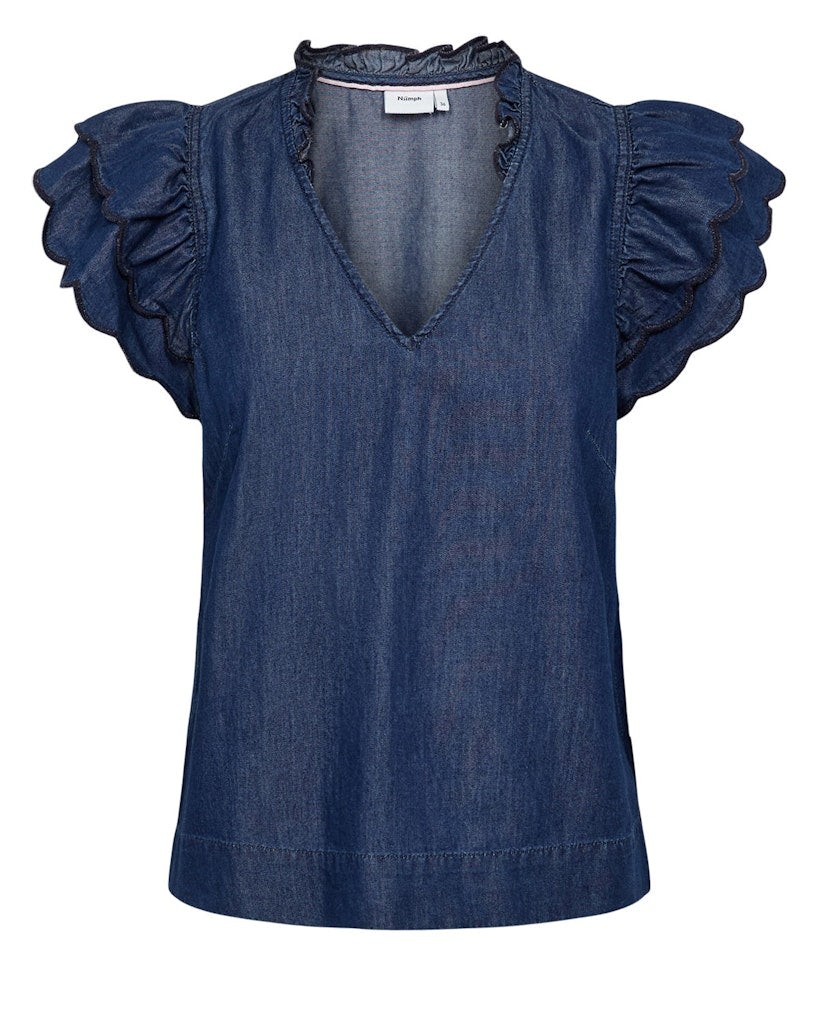 Nümph Top - NuPhilly Top i Dark Blue Denim