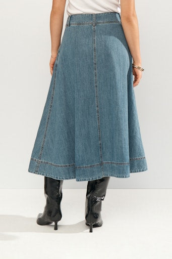 Nümph Nederdel - NuSandie Nederdel i Medium Blue Denim