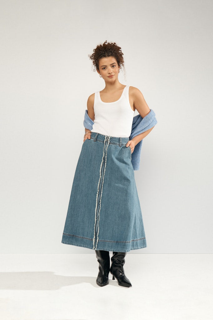 Nümph Nederdel - NuSandie Nederdel i Medium Blue Denim