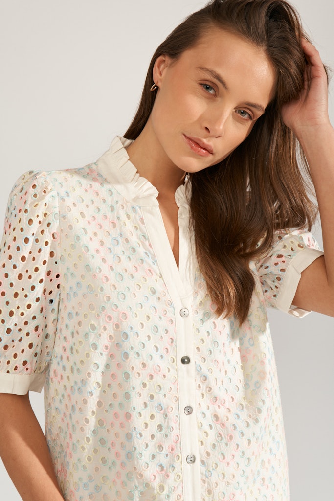 Nümph Bluse - NuMarisa SS Bluse i Bright White
