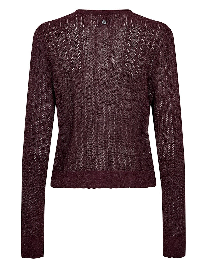 Nümph Cardigan - NuMilsa Cardigan i Fig Bordeaux