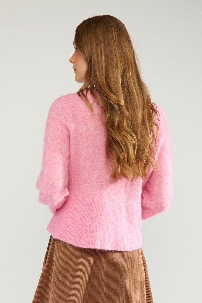 Nümph Strik - NuSuri Peplum Strik Bluse i Bonbon Lyserød
