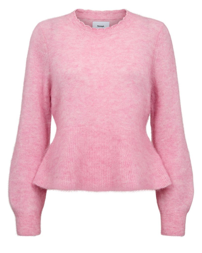 Nümph Strik - NuSuri Peplum Strik Bluse i Bonbon Lyserød