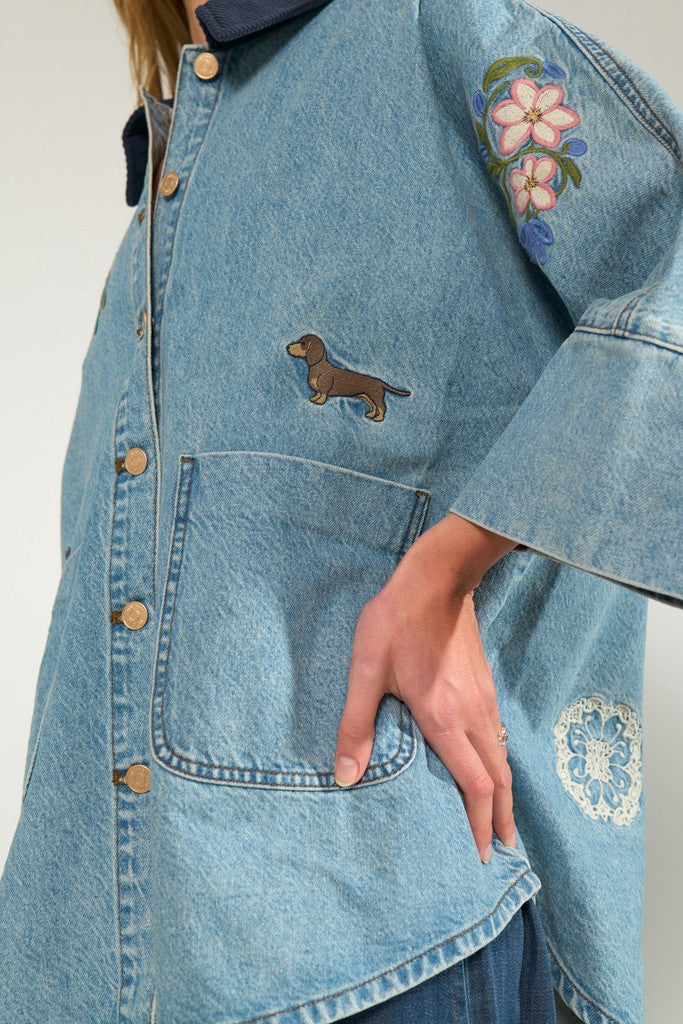 Nümph Jakke - NuDenma Oversize Denim Jakke/skjorte i Medium Blue Denim