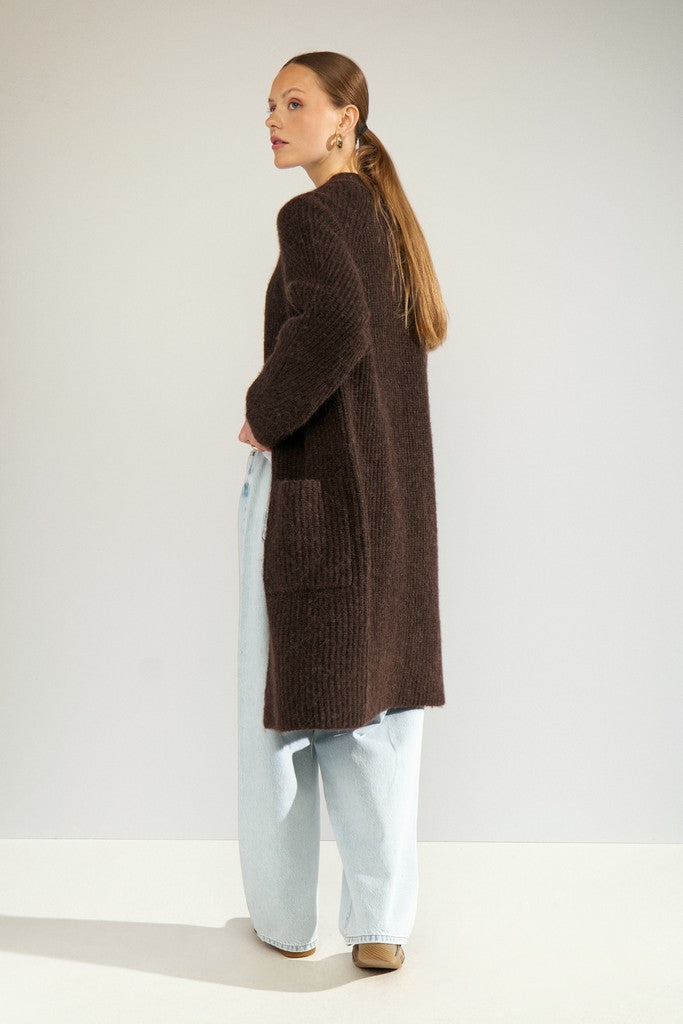 Nümph Cardigan - NuZindi Lang Cardigan i Black Coffee