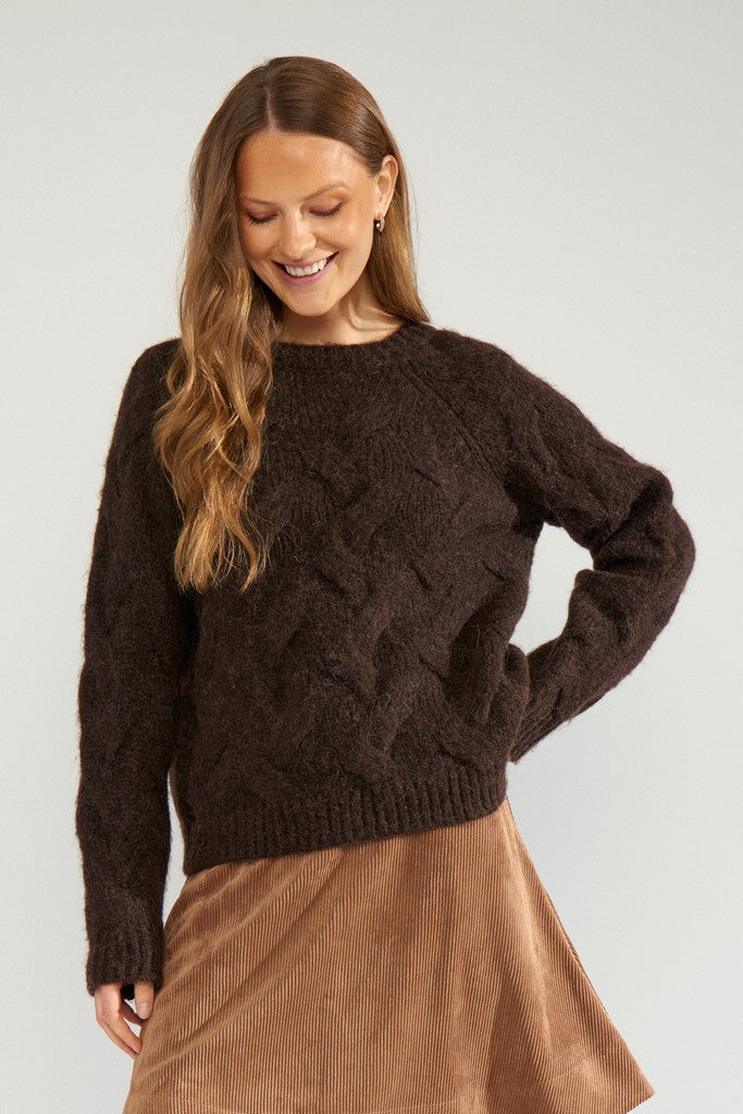 Nümph Strik - NuAlmas Strik Bluse i Black Coffee