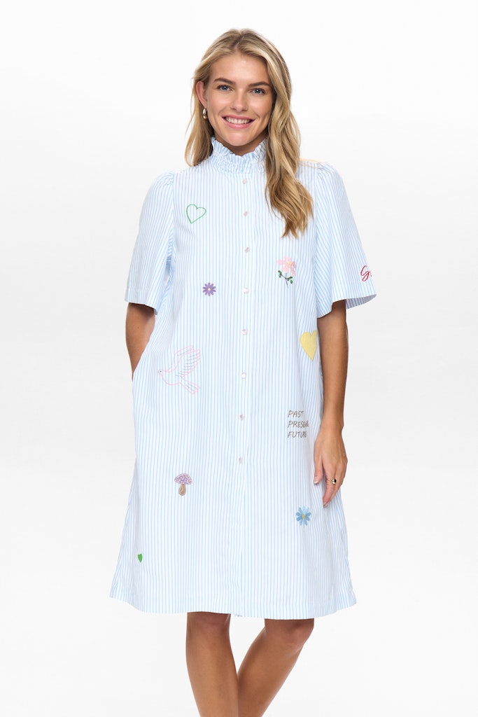 Nümph Kjole - Nuashley Embrodery Kjole i Airy Blue