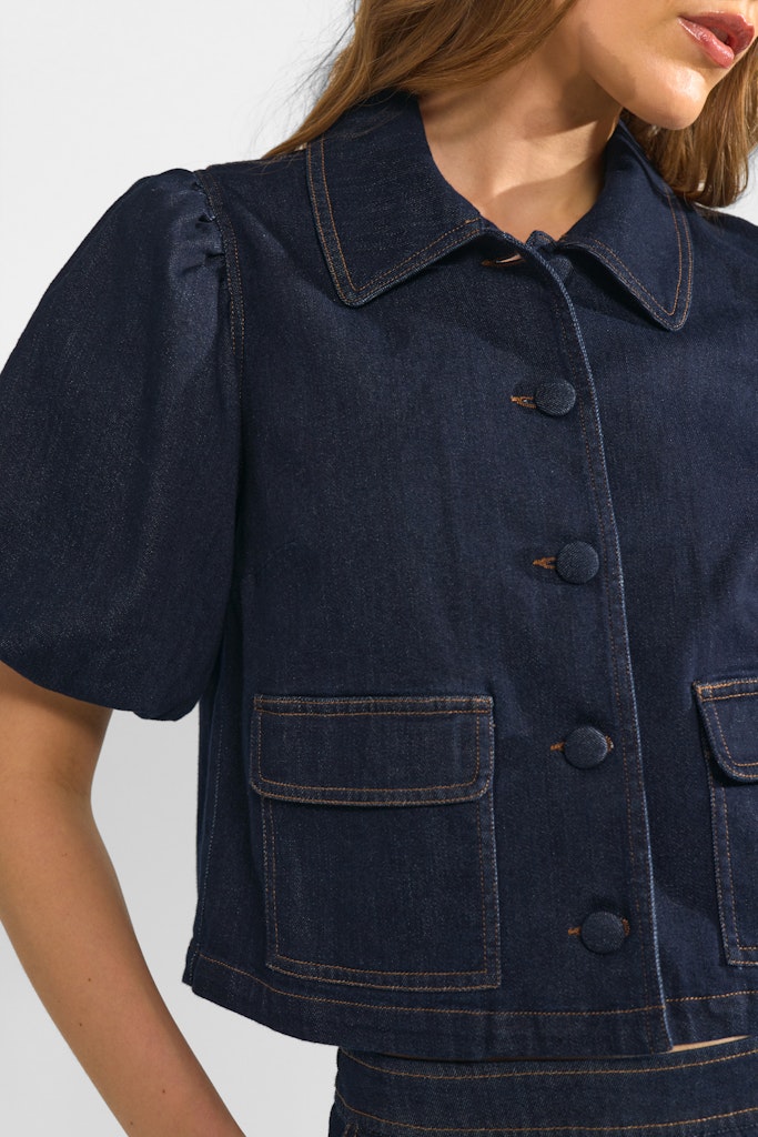 Nümph Jakke - NuAlette Jakke i Dark Blue Denim