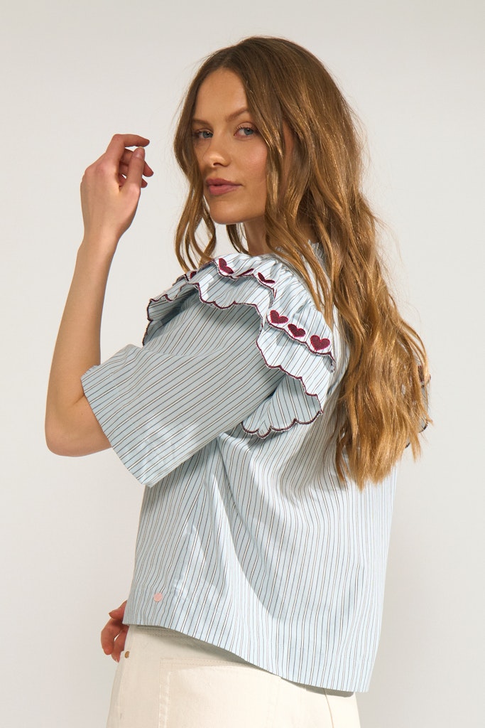 Nümph Bluse - NuDitty Bluse i Floaty Blue Strib