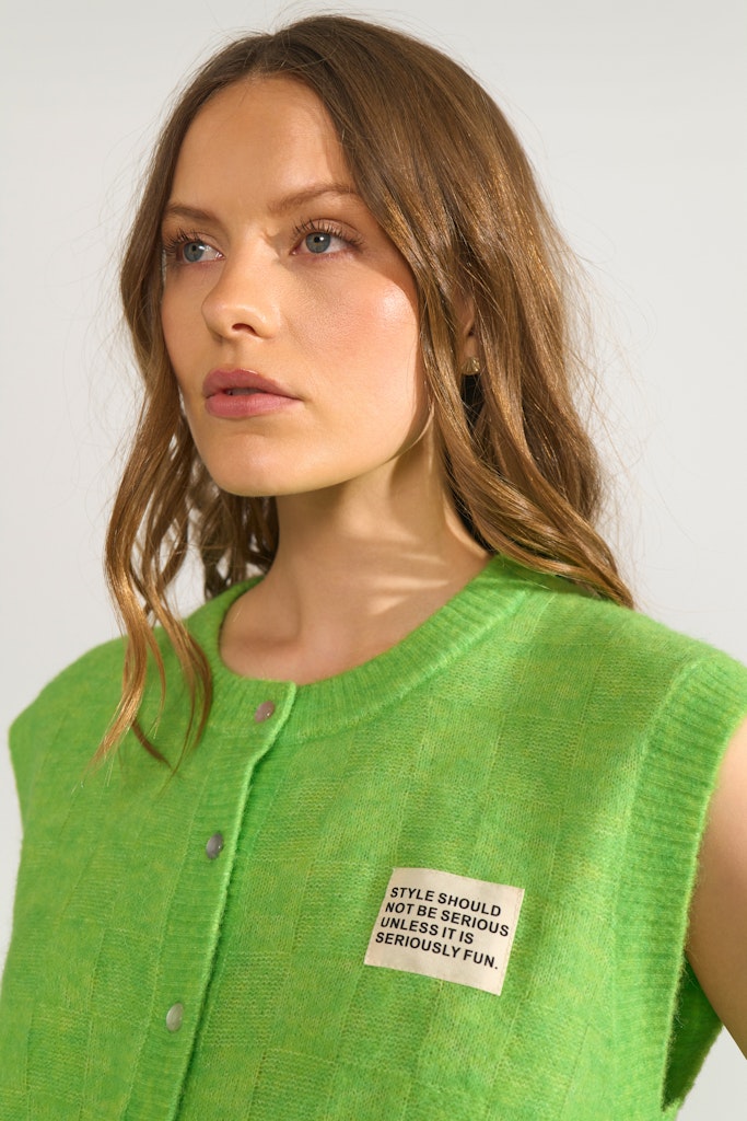 Nümph Vest - NuRiette Check Vest i Jasmine Green