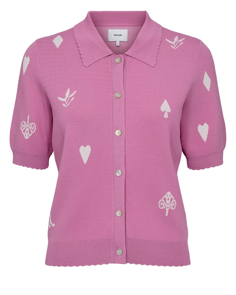Nümph Cardigan - NuMalitta Cardigan i Fuchsia Pink