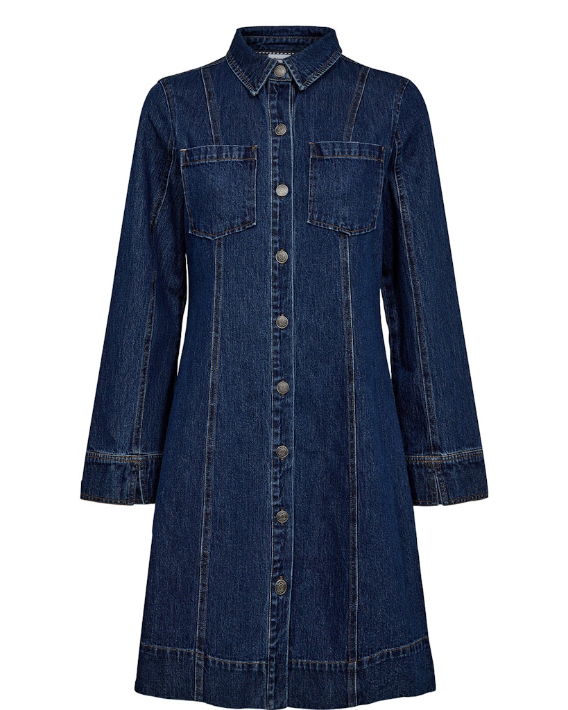 Nümph Kjole - NuAddison Kjole i Medium Blue Denim