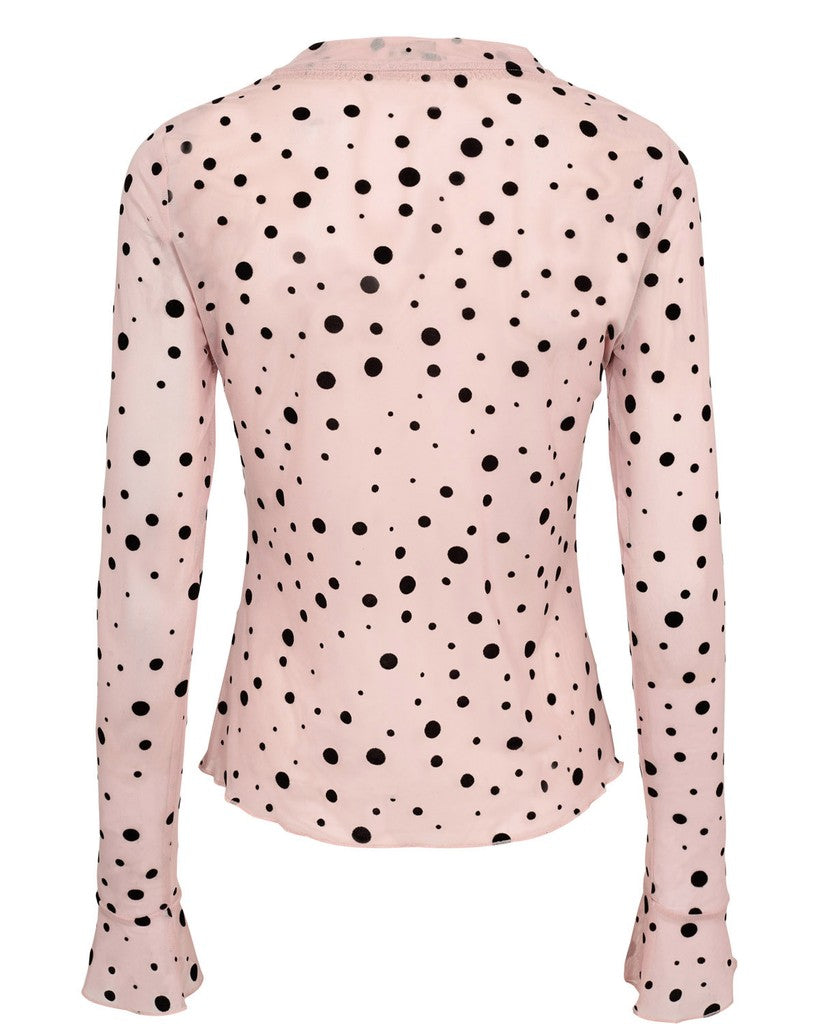Nümph Bluse - NuEvita LS Mesh Bluse i Peachskin