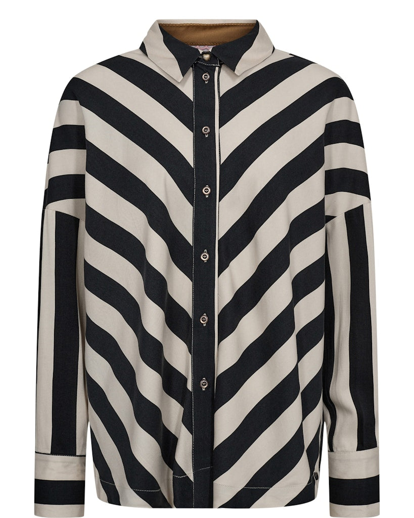 Nümph Skjorte - NuMinzu Skjorte i Caviar Strib