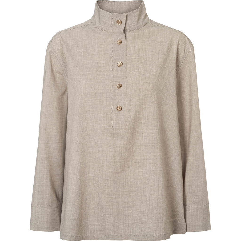 PBO Bluse - Tenika Bluse i Beige Melange