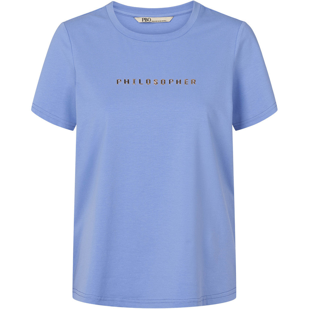 PBO T-shirt - Pbo Philosopher SS T-shirt i Bleached Denim Blå