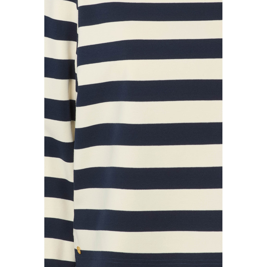 PBO Bluse - PboMary LS Bluse i Off-White/Navy Strib