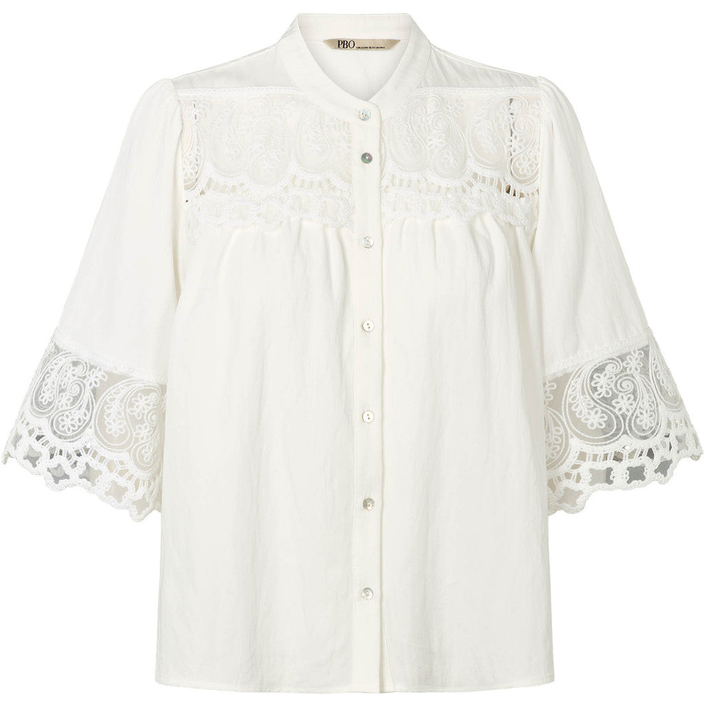PBO Top - PBOMicaela Bluse i Star White