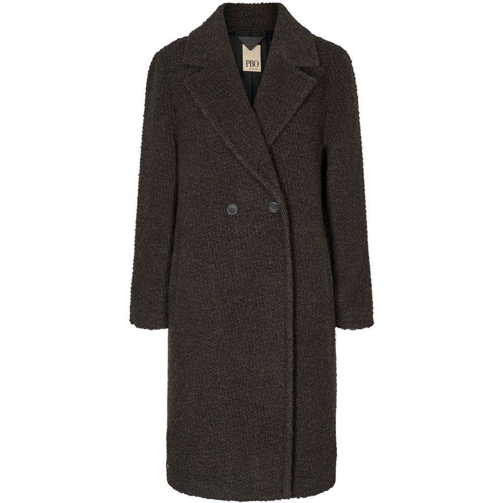 PBO Jakke - PBOTeddy Lang Frakke i Dark Brown