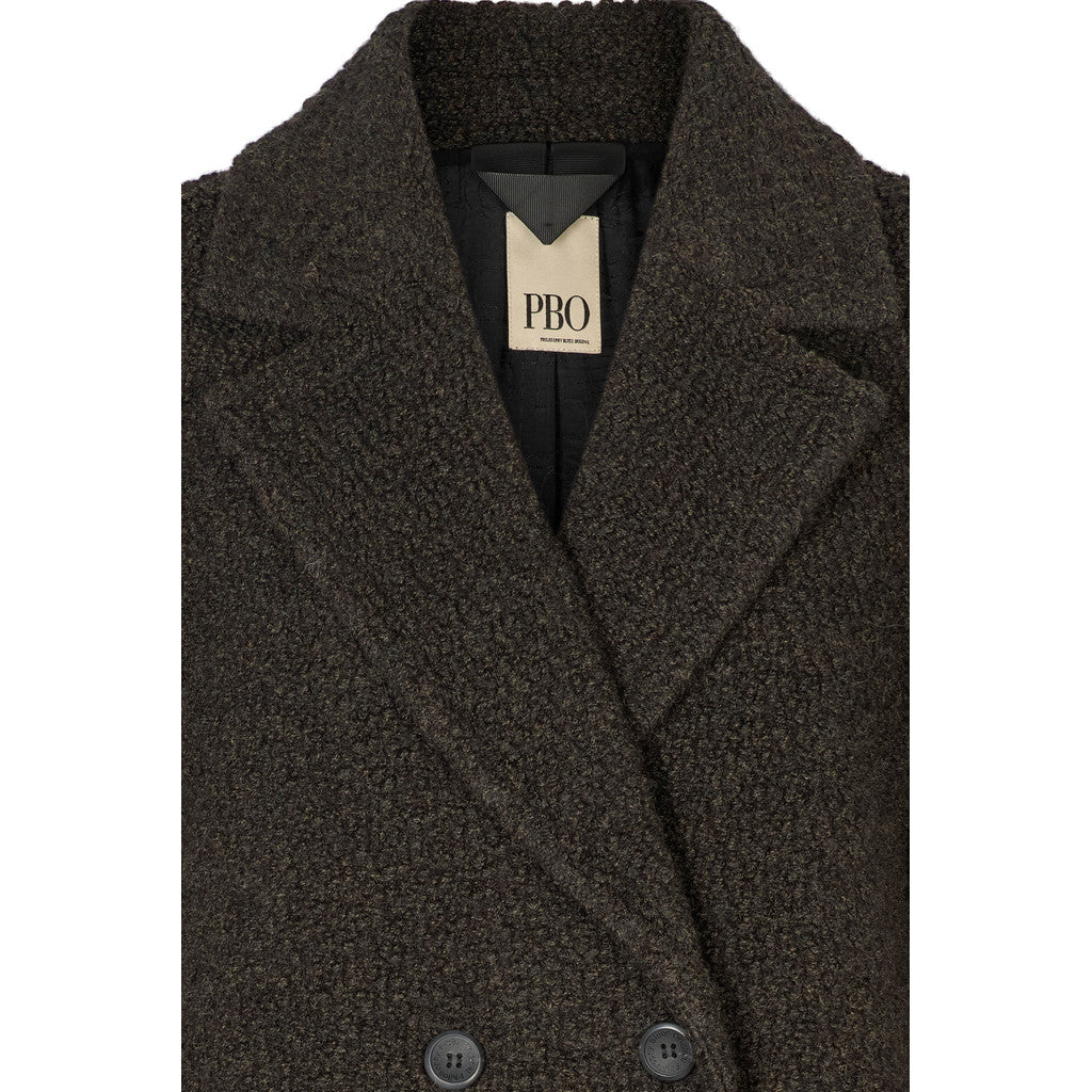PBO Jakke - PBOTeddy Lang Frakke i Dark Brown