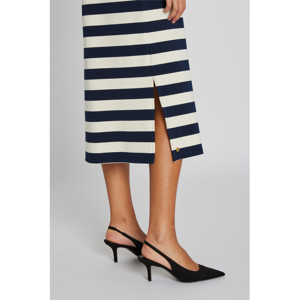 PBO Kjole - PboMary Kjole i Off-White-Navy Strib