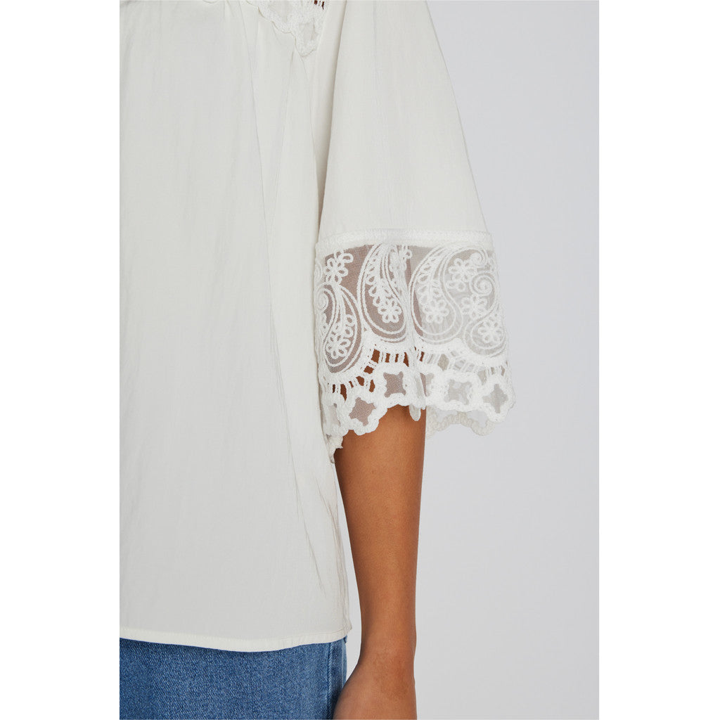 PBO Top - PBOMicaela Bluse i Star White