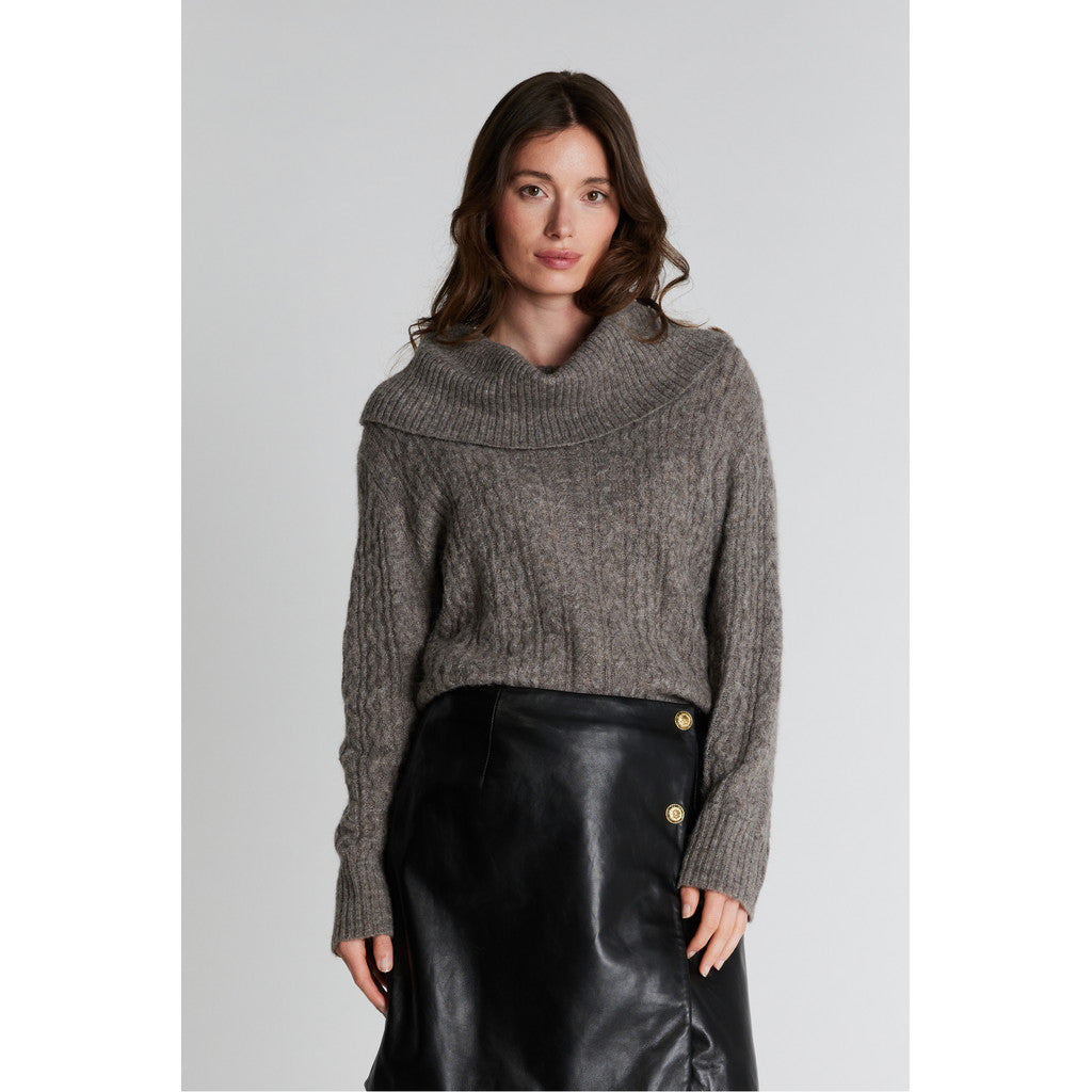 PBO Strik - PBOKonia Strik Bluse i Beige Melange