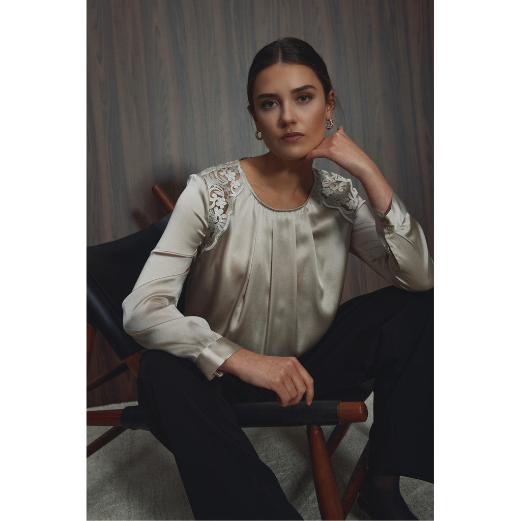 PBO Bluse - PboLaura Bluse i Champagne