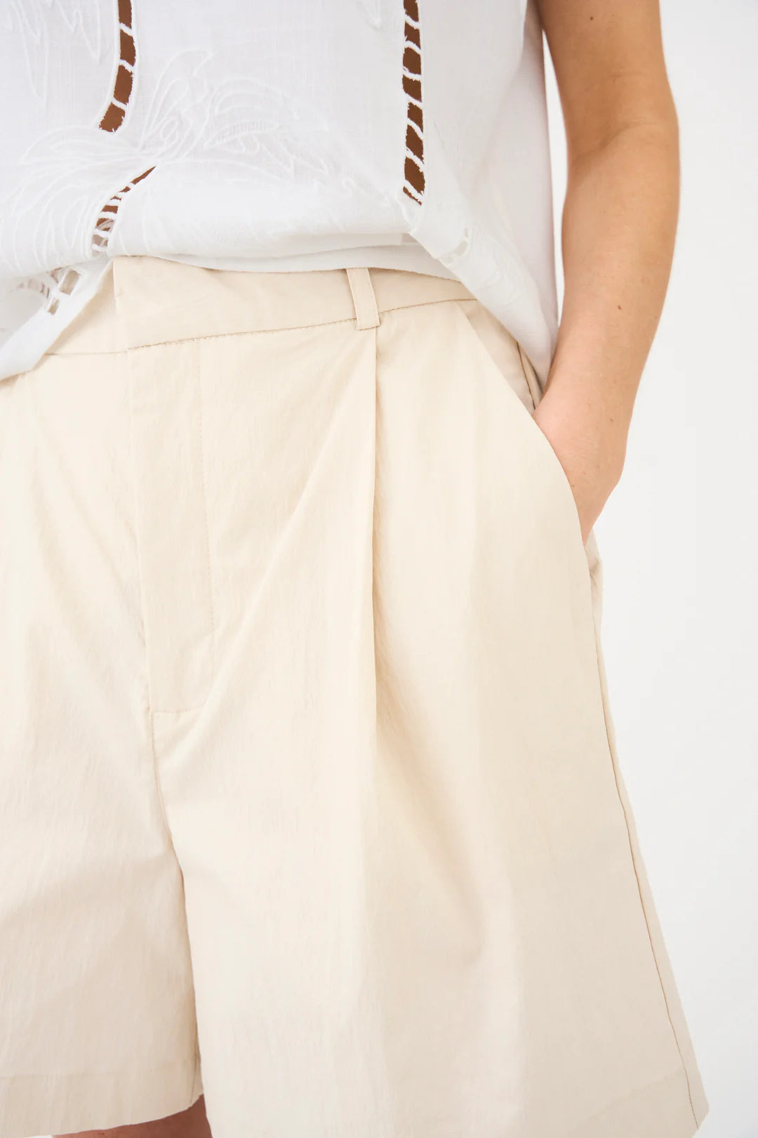 Pieszak Shorts - PD-Allie French Shorts i Oyester White