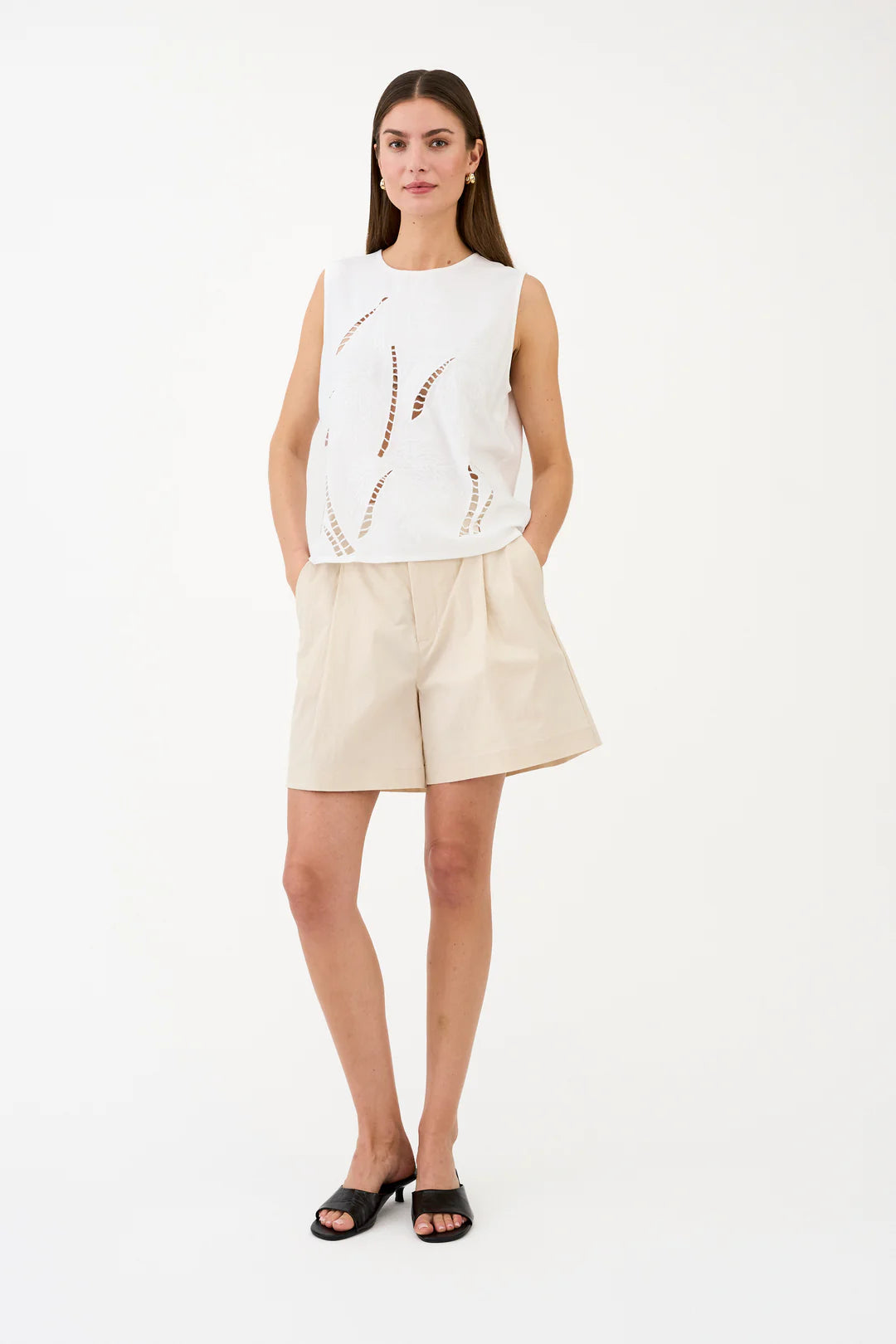Pieszak Shorts - PD-Allie French Shorts i Oyester White