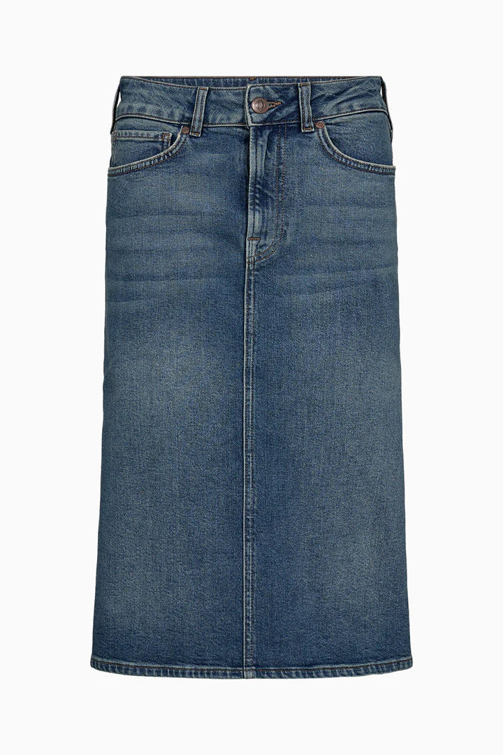 Pieszak Nederdel - PD-Amanda Denim Nederdel Wash Melfi Denim Blue
